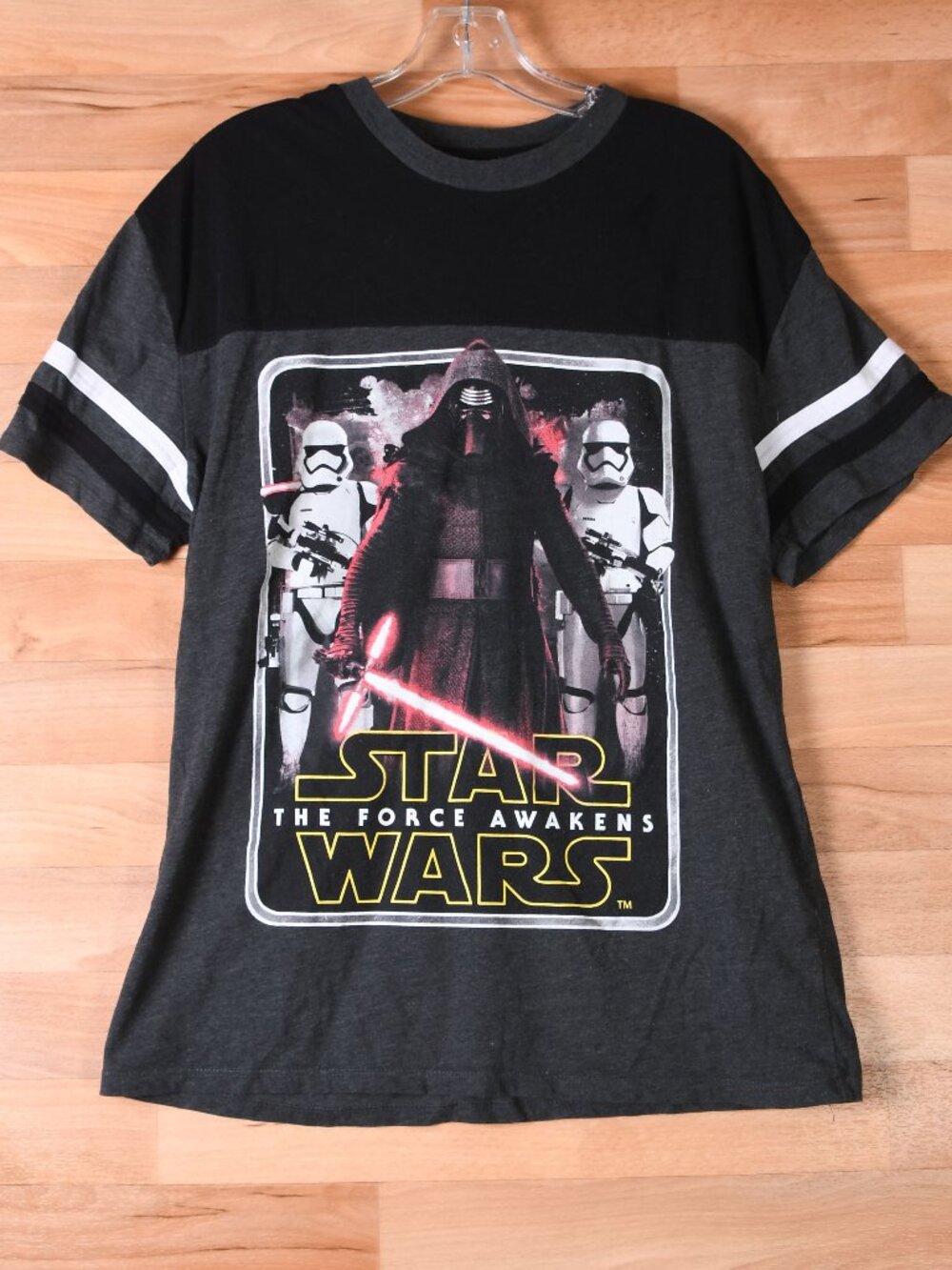 Star Wars The Force Awakens Movie Promo Shirt Adult L Gray/Black